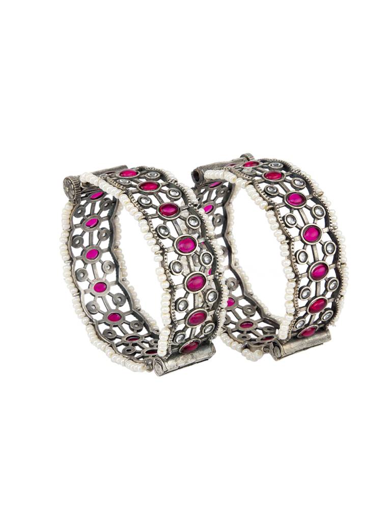 Rani Pink Harmony Bangle Set : OXYBAN1551