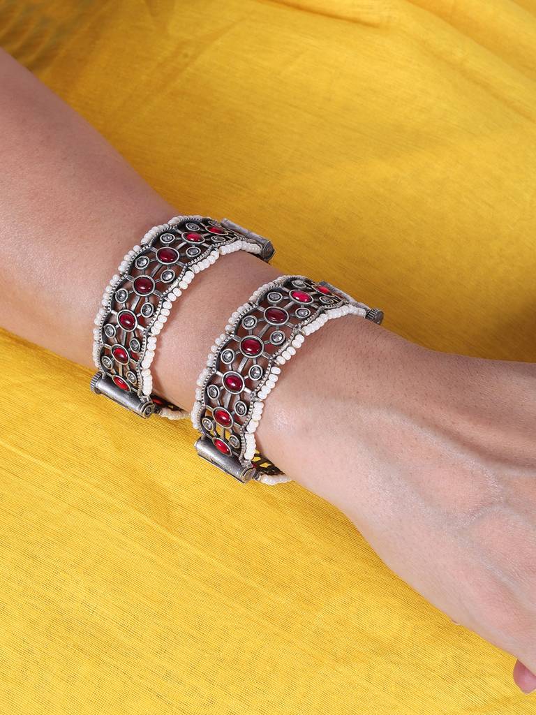 Rani Pink Harmony Bangle Set : OXYBAN1551