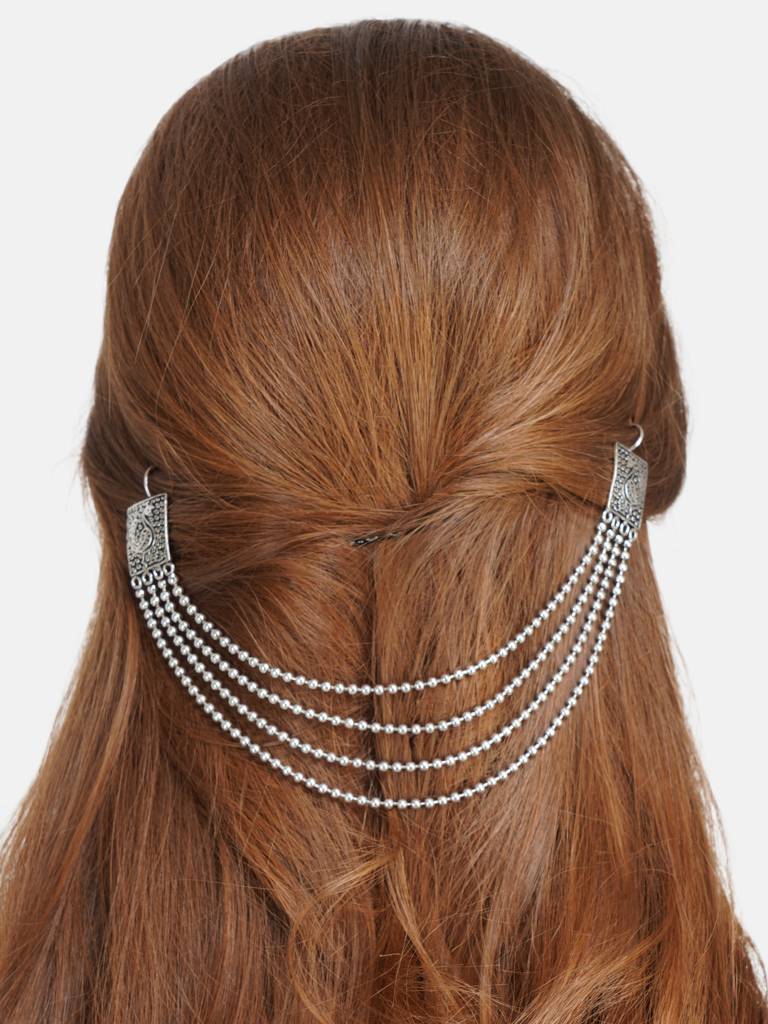 Firoza Oxidized Silver Toned Lakshay Hair Accessory : OXYHAIRACC1187