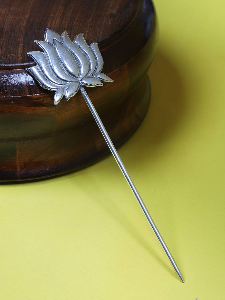 Firoza Oxidized Lotus Hair Stick : OXYHP1467