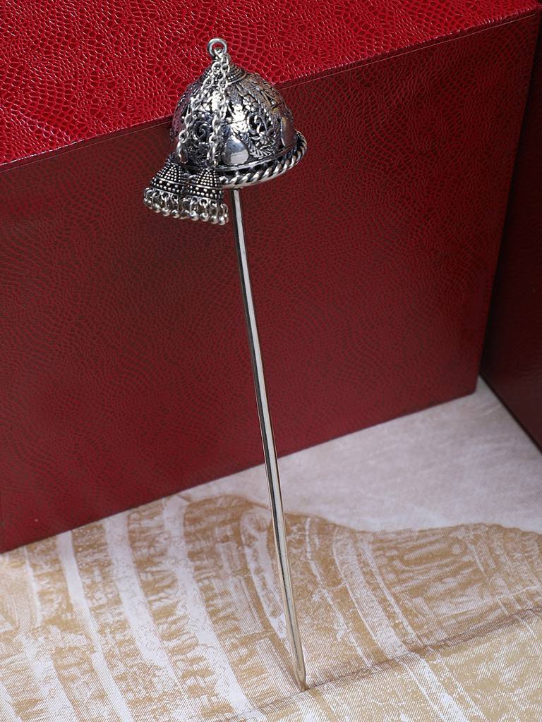 Firoza Oxidized Hemisphere Hair Stick : OXYHP1468