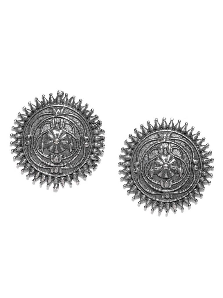 Firoza Oxidized Silver Toned Vaidehi Studs : OXYSD899