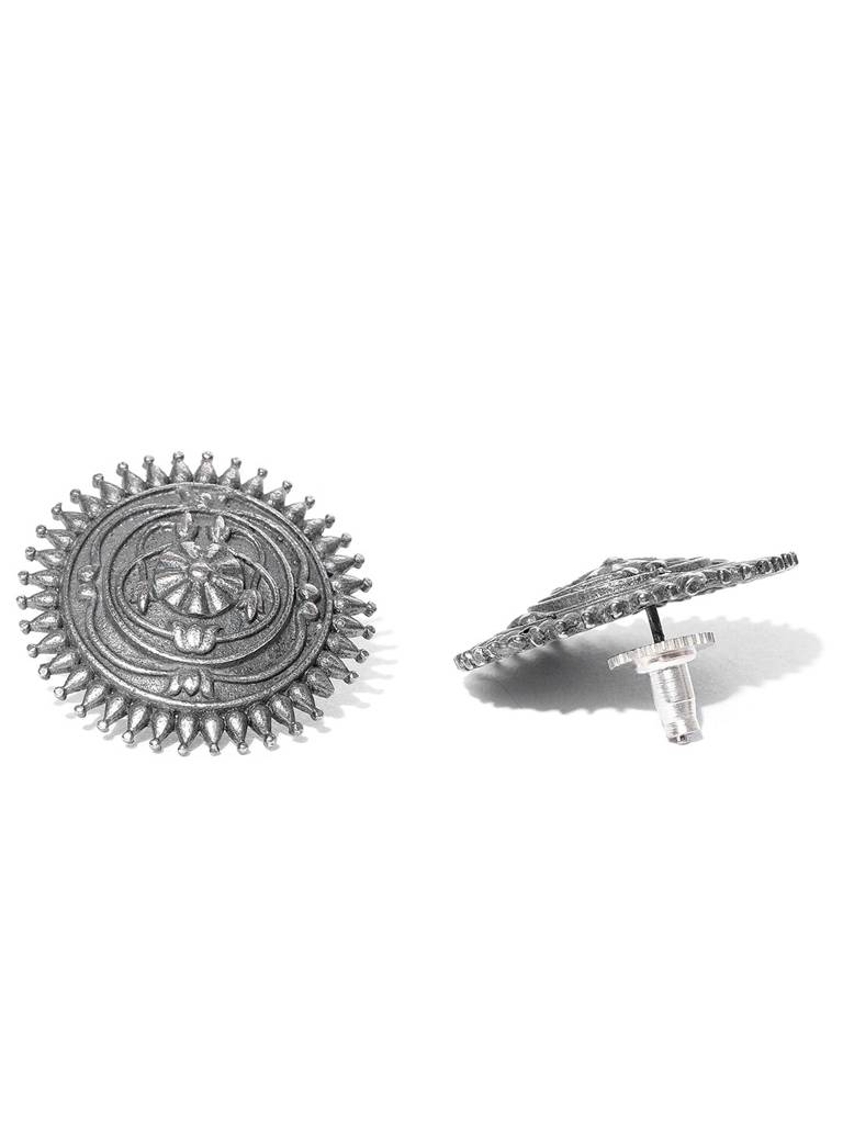 Firoza Oxidized Silver Toned Vaidehi Studs : OXYSD899