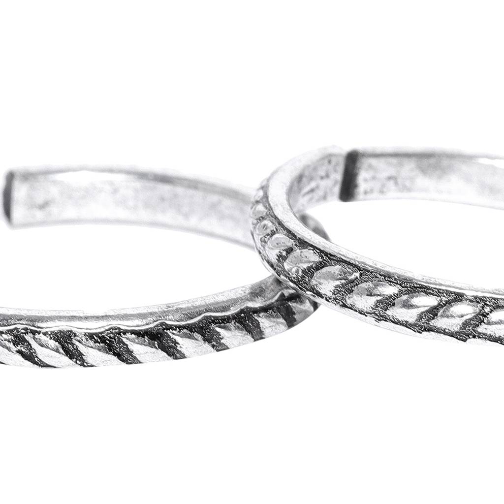 Firoza Oxidised Fish Bone Toe Ring Band Toe Ring : OXYTR322