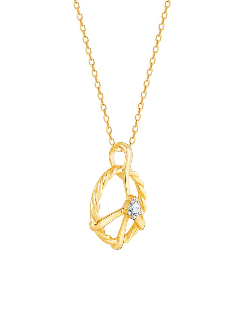 Giva 14K Yellow Gold Eternal Enchantment Diamond Pendant Without Chain Gifts For Women & Girls : GDLPD03