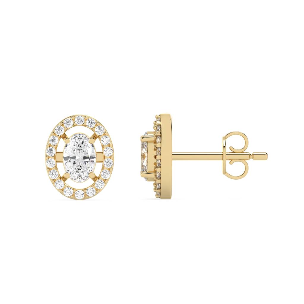 0.3 Ct Oval Stud Earring : SFJ0524ER-015