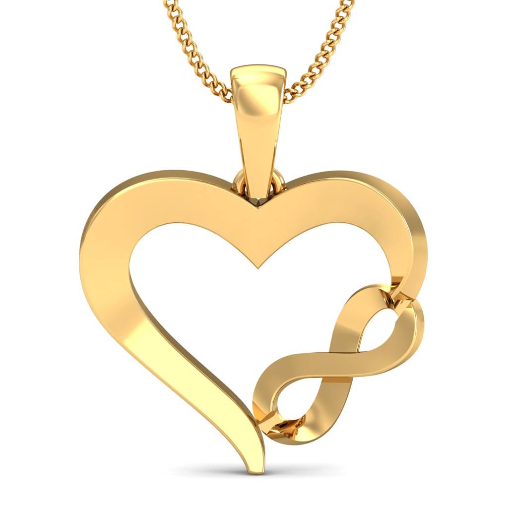 KuberBox 18K Yellow Gold Heartthrob Pendant