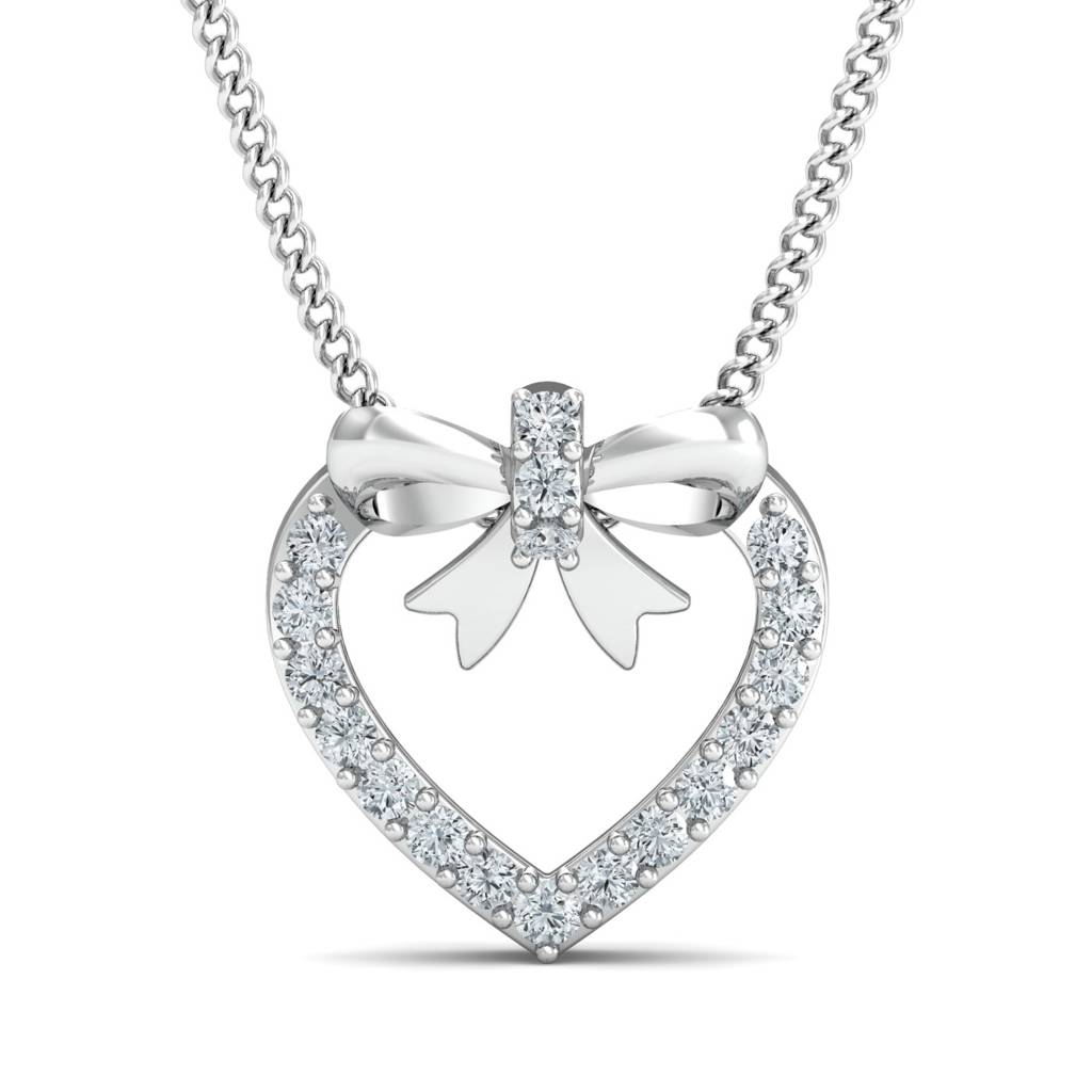 KuberBox 18K White Gold Loheartve Pendant