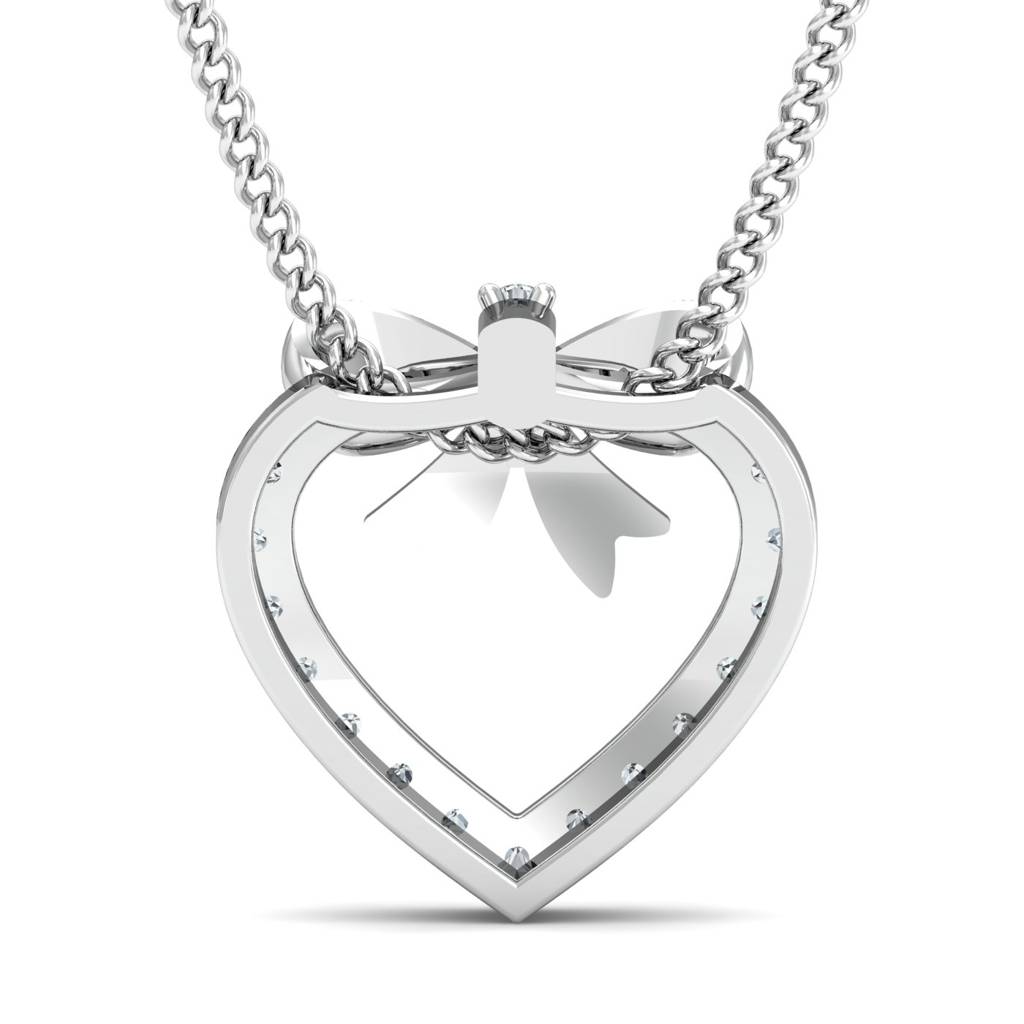 KuberBox 18K White Gold Loheartve Pendant