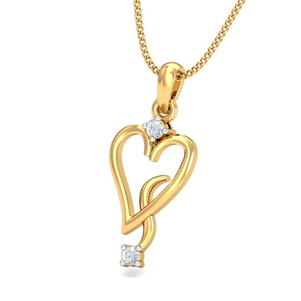 KuberBox 18K Yellow Gold Aiyla Heart Pendant