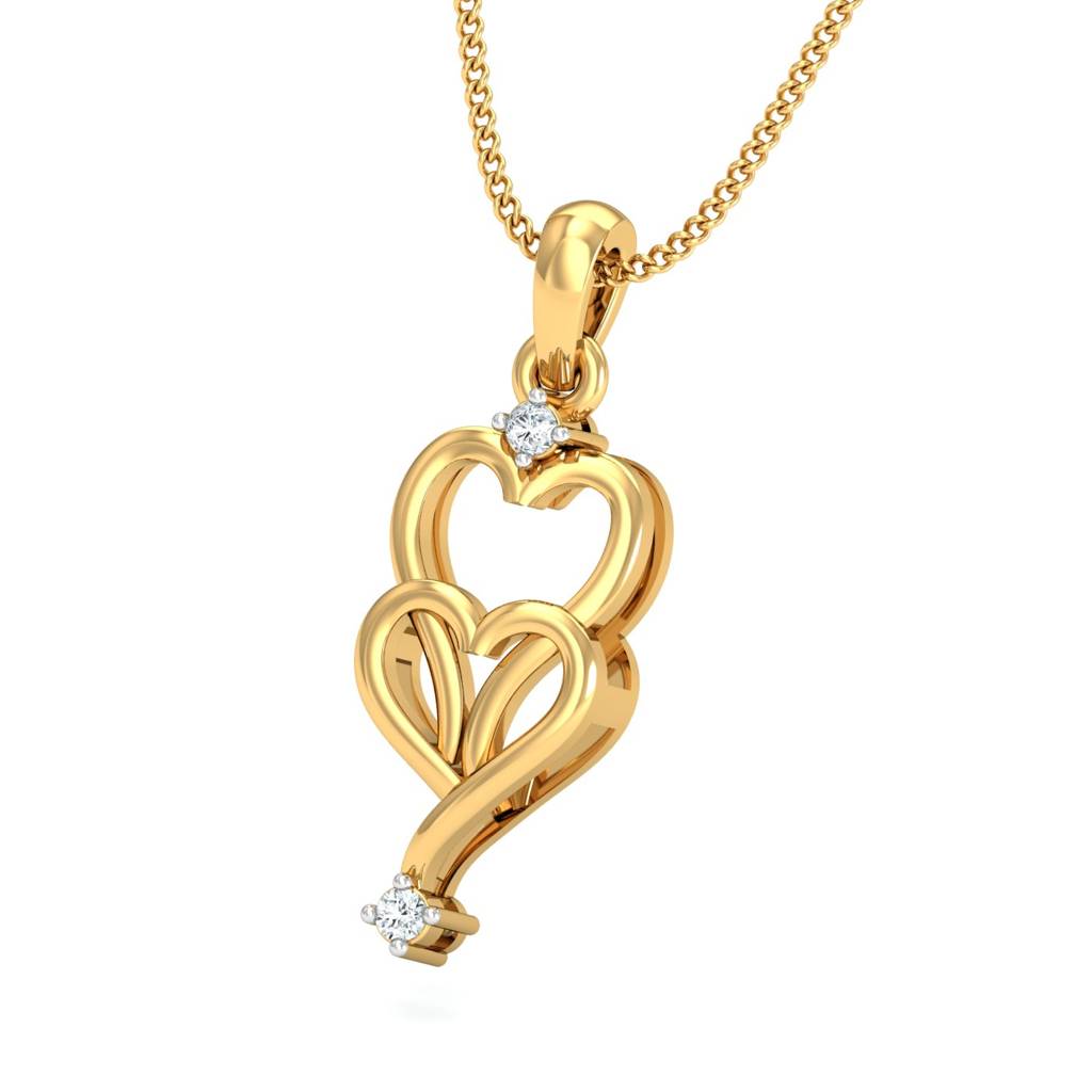 KuberBox 18K Yellow Gold Aizah Heart Pendant