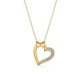 Bow Of Love Necklace Gold Authentic Certified Lab Diamonds