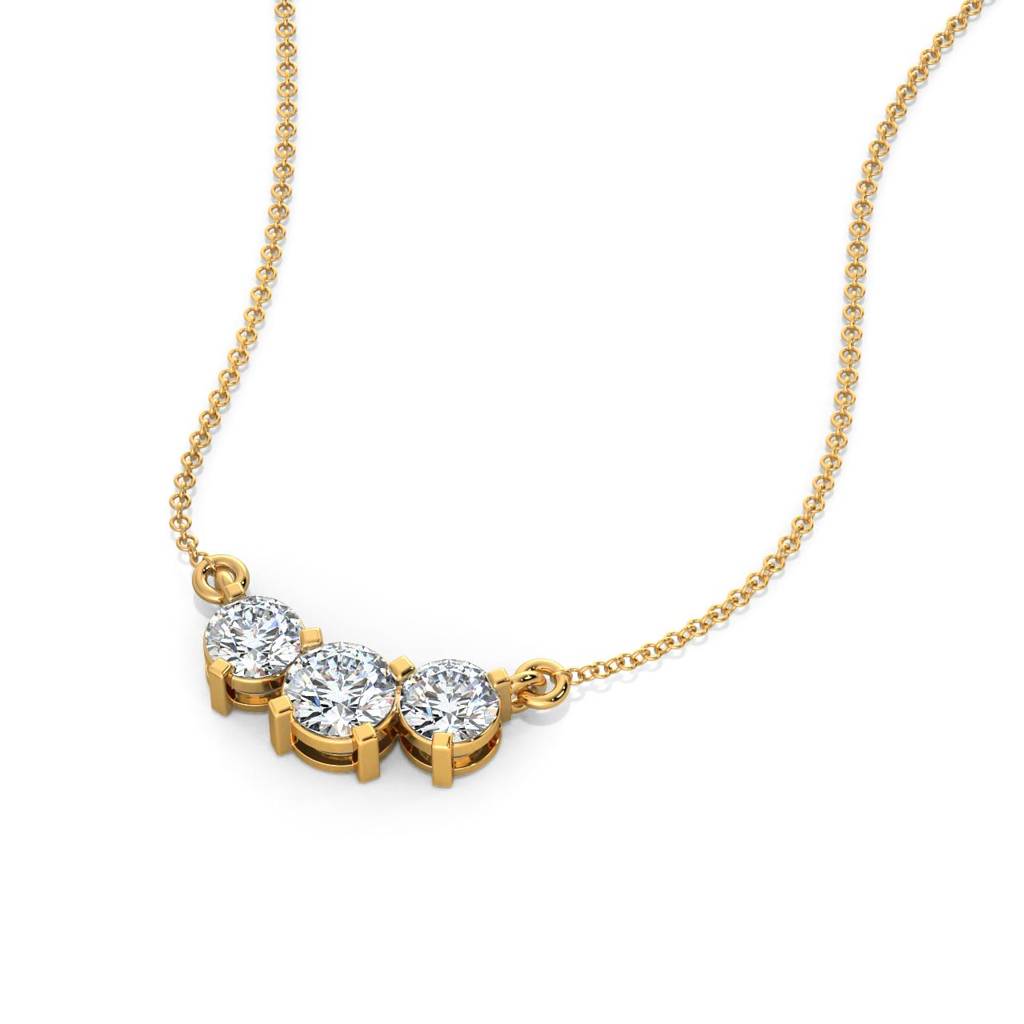 Triple Solitaire Diamond Pendant
