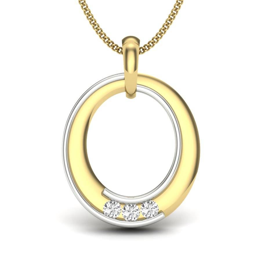 KuberBox 18K Yellow Gold Minimalistic Dual Tone Gold Tone Pendant