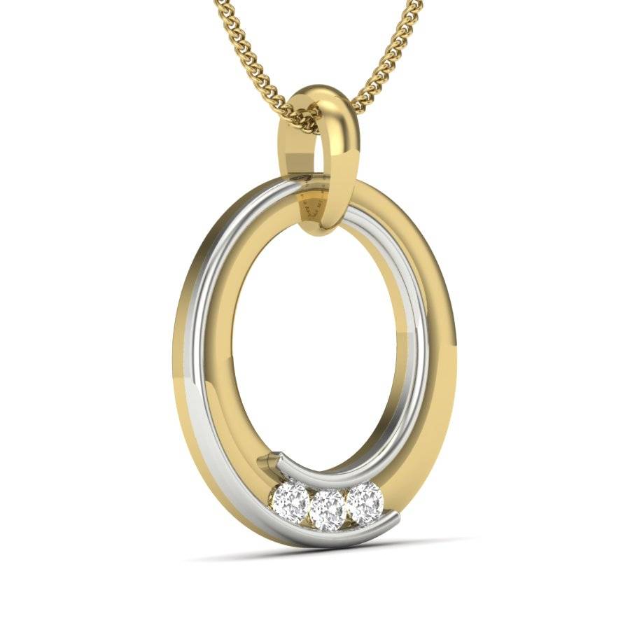 KuberBox 18K Yellow Gold Minimalistic Dual Tone Gold Tone Pendant