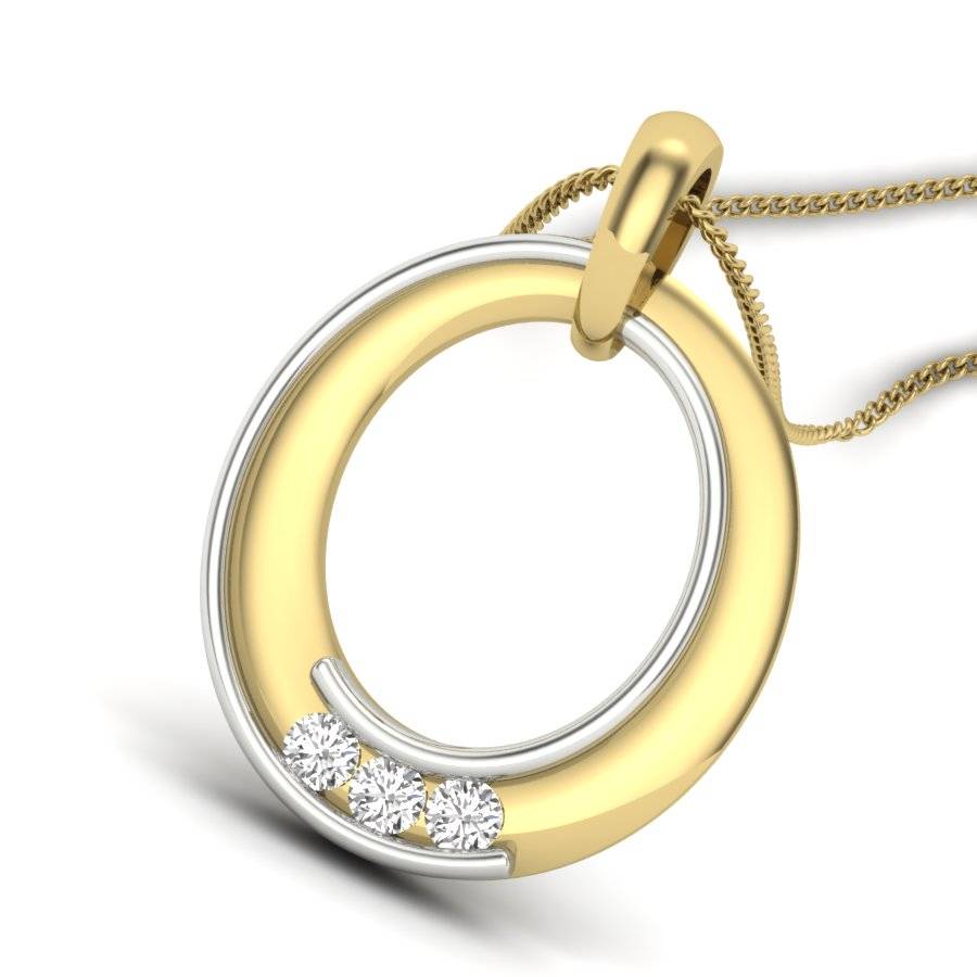 KuberBox 18K Yellow Gold Minimalistic Dual Tone Gold Tone Pendant