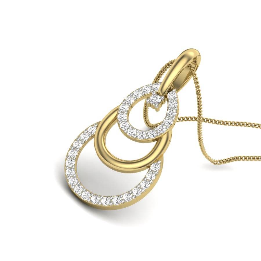 KuberBox 18K Yellow Gold Cascading Loops Pendant