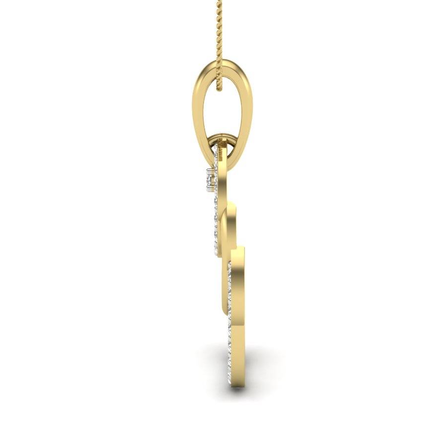 KuberBox 18K Yellow Gold Cascading Loops Pendant