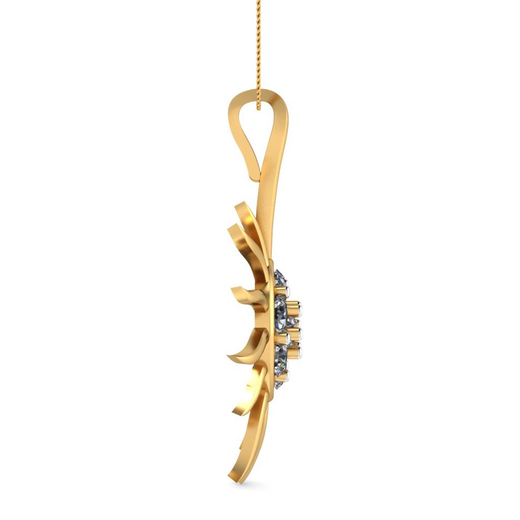 KuberBox 18K Yellow Gold Rising Rays Pendant