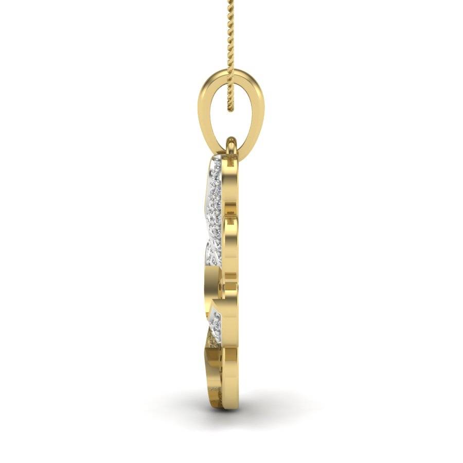 KuberBox 18K Yellow Gold Reminiscing Love Pendant