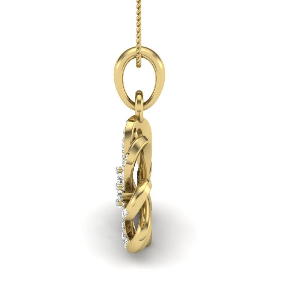 KuberBox 18K Yellow Gold Tipsy Flower Pendant
