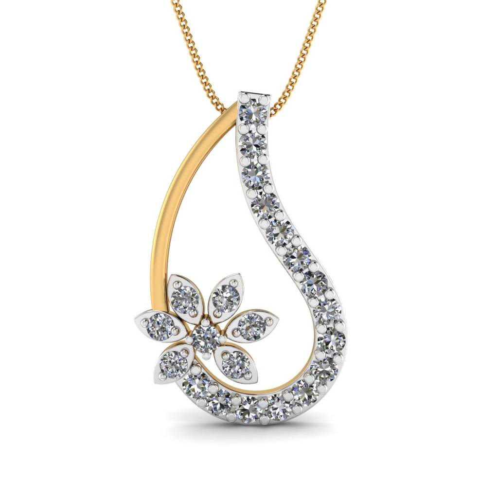 KuberBox 18K Yellow Gold Sparsha Pendant