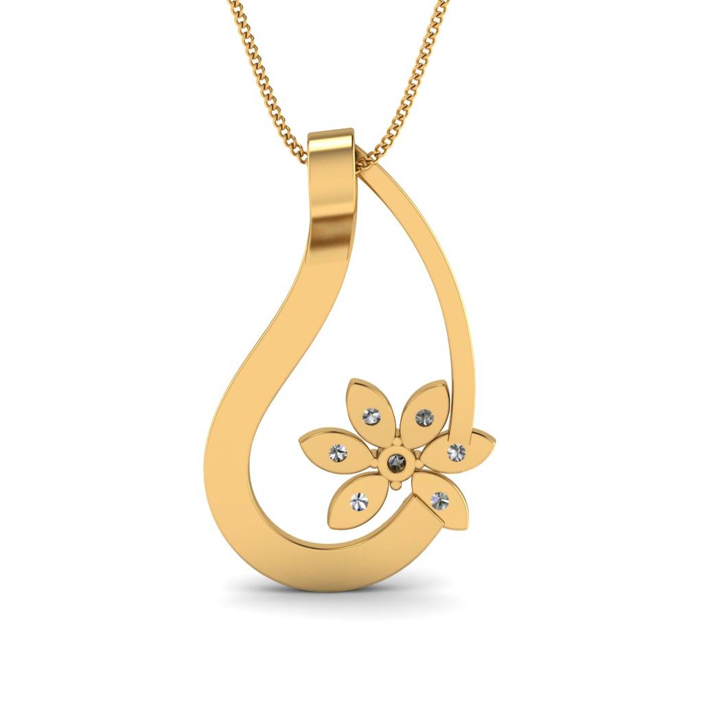 KuberBox 18K Yellow Gold Sparsha Pendant