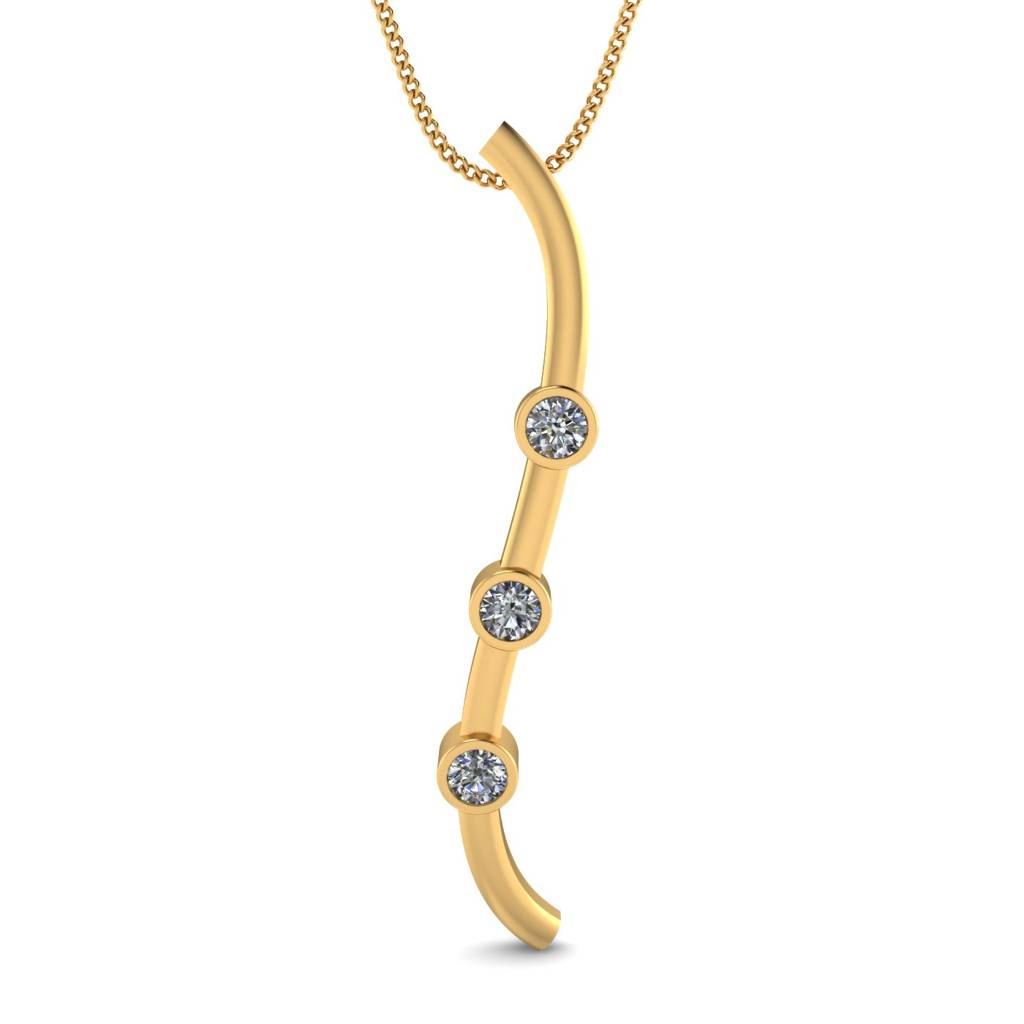 KuberBox 18K Yellow Gold Single Strand Pendant