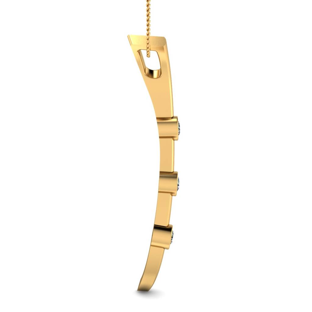 KuberBox 18K Yellow Gold Single Strand Pendant