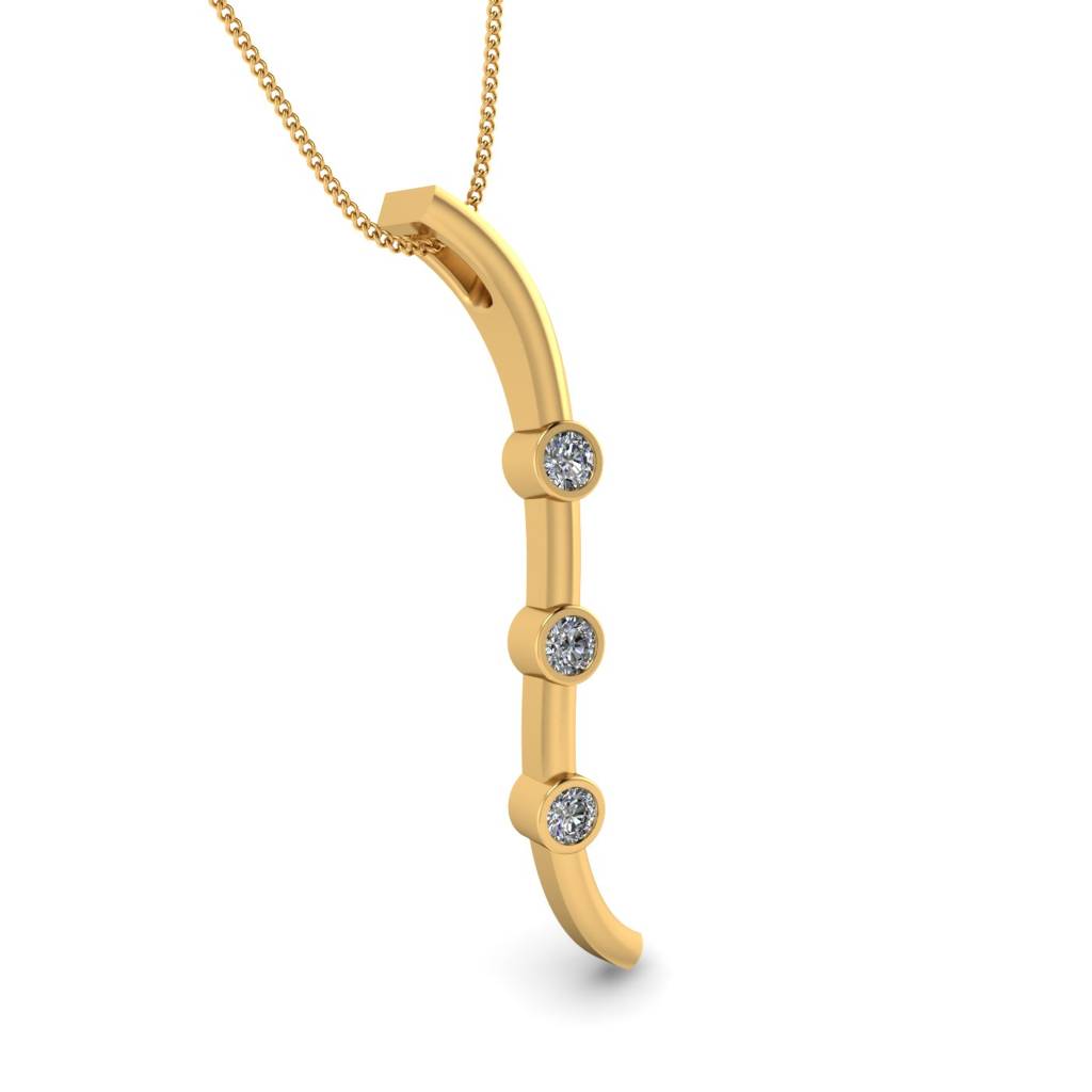 KuberBox 18K Yellow Gold Single Strand Pendant