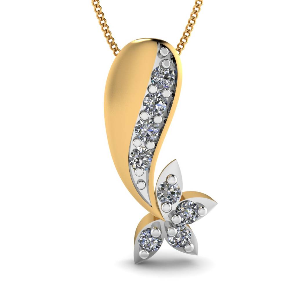 KuberBox 18K Yellow Gold Frozen Dew Pendant