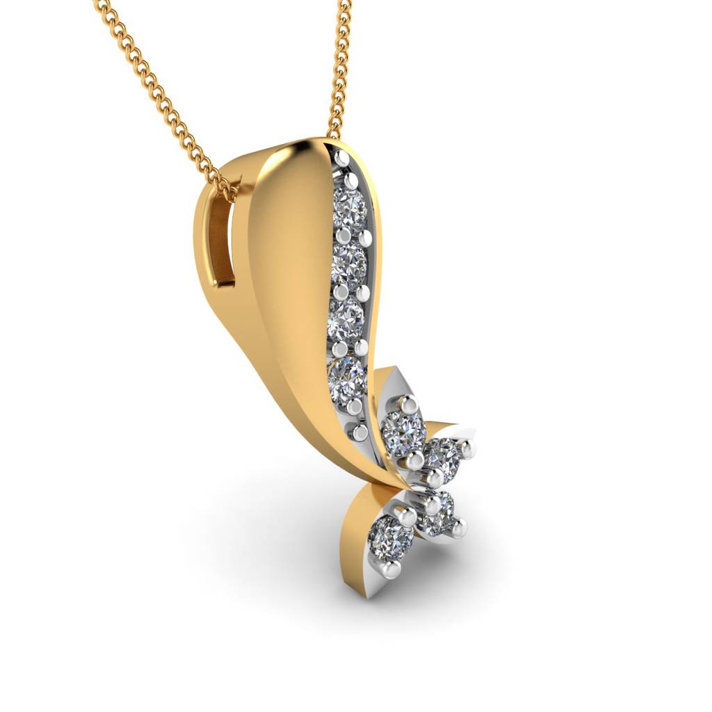 KuberBox 18K Yellow Gold Frozen Dew Pendant