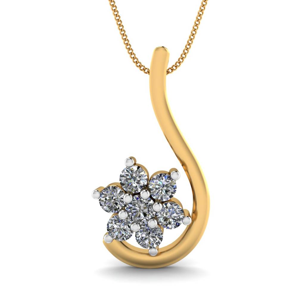 KuberBox 18K Yellow Gold Exotic Tips Pendant