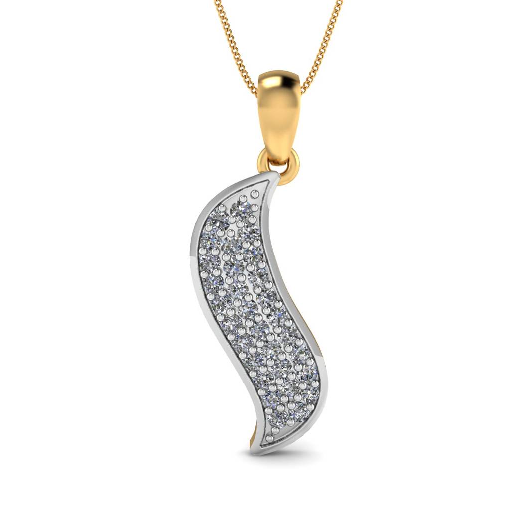 KuberBox 18K Yellow Gold Wave Rush Pendant