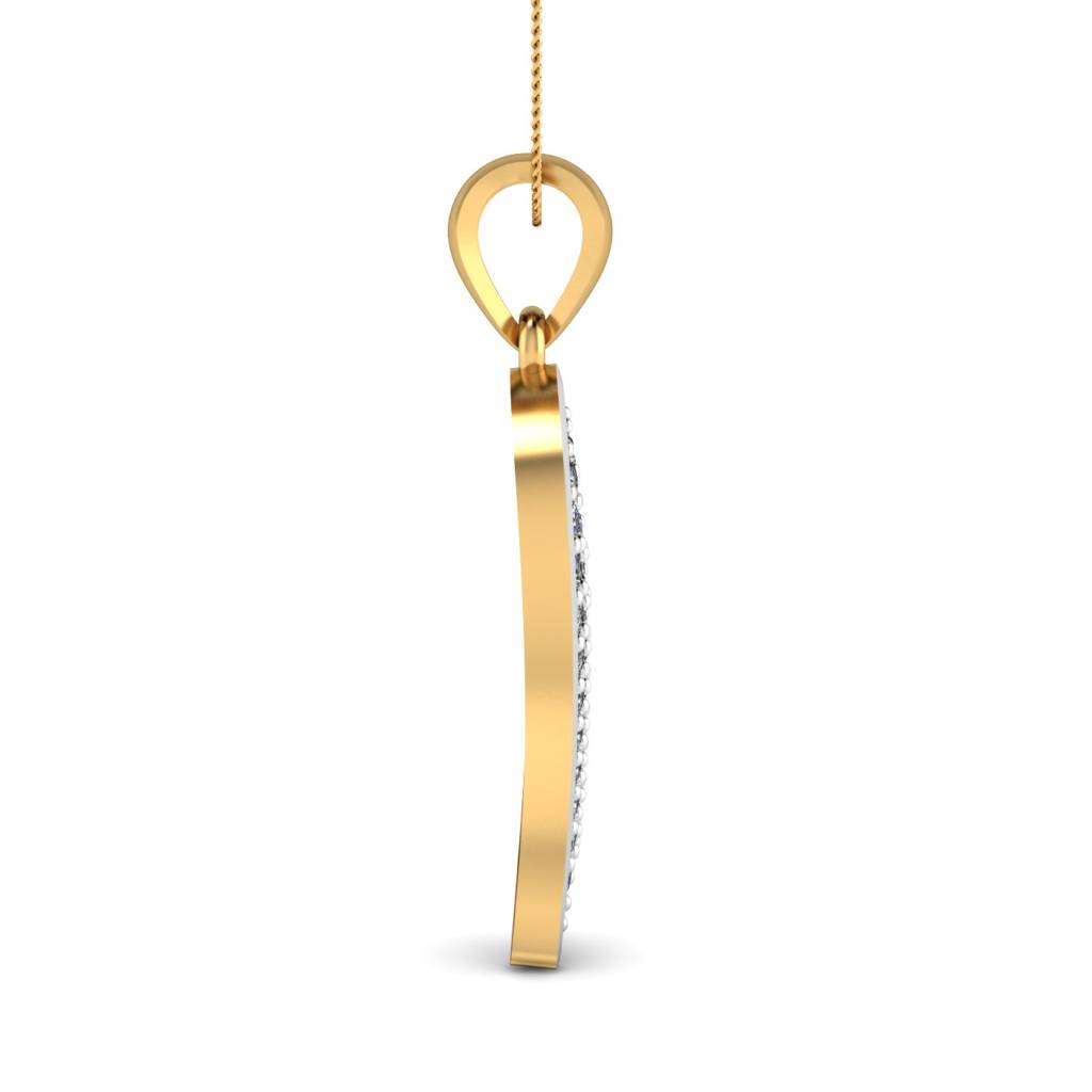 KuberBox 18K Yellow Gold Wave Rush Pendant