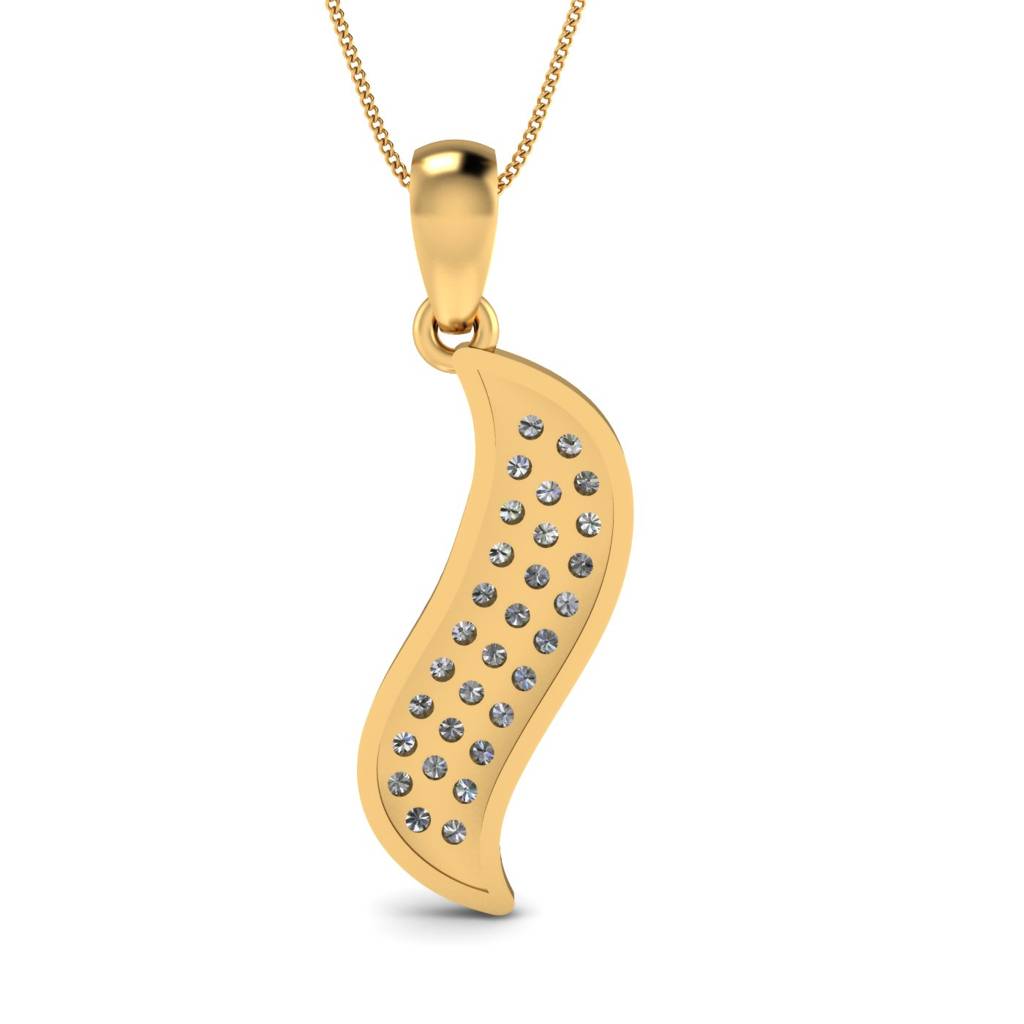 KuberBox 18K Yellow Gold Wave Rush Pendant