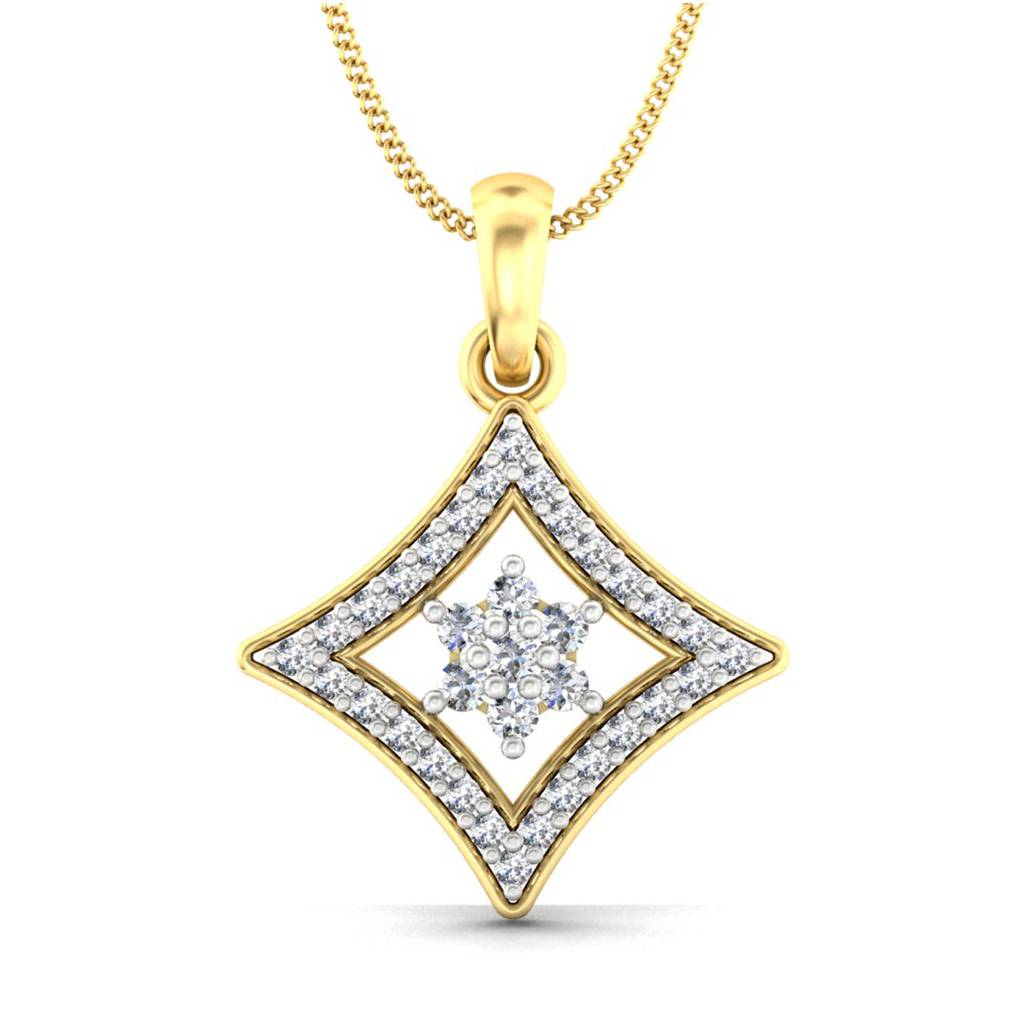 KuberBox 18K Yellow Gold Ksenos Geometrical Gold Pendant