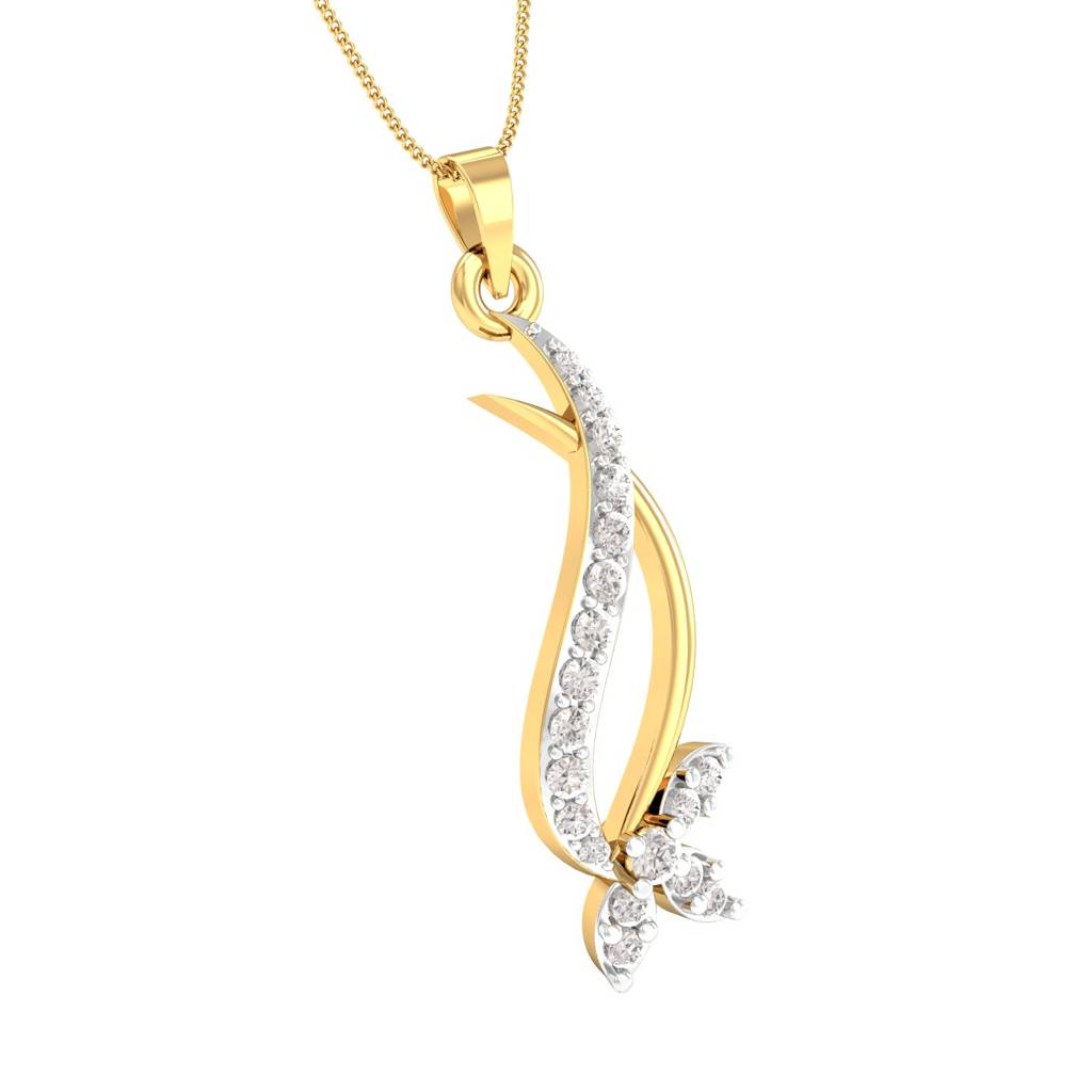 KuberBox 18K Yellow Gold Serene Beauty Pendant