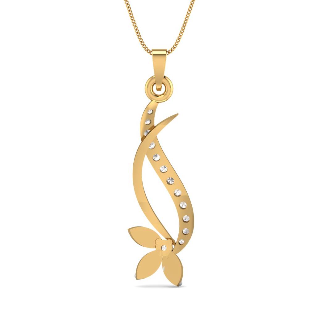 KuberBox 18K Yellow Gold Serene Beauty Pendant