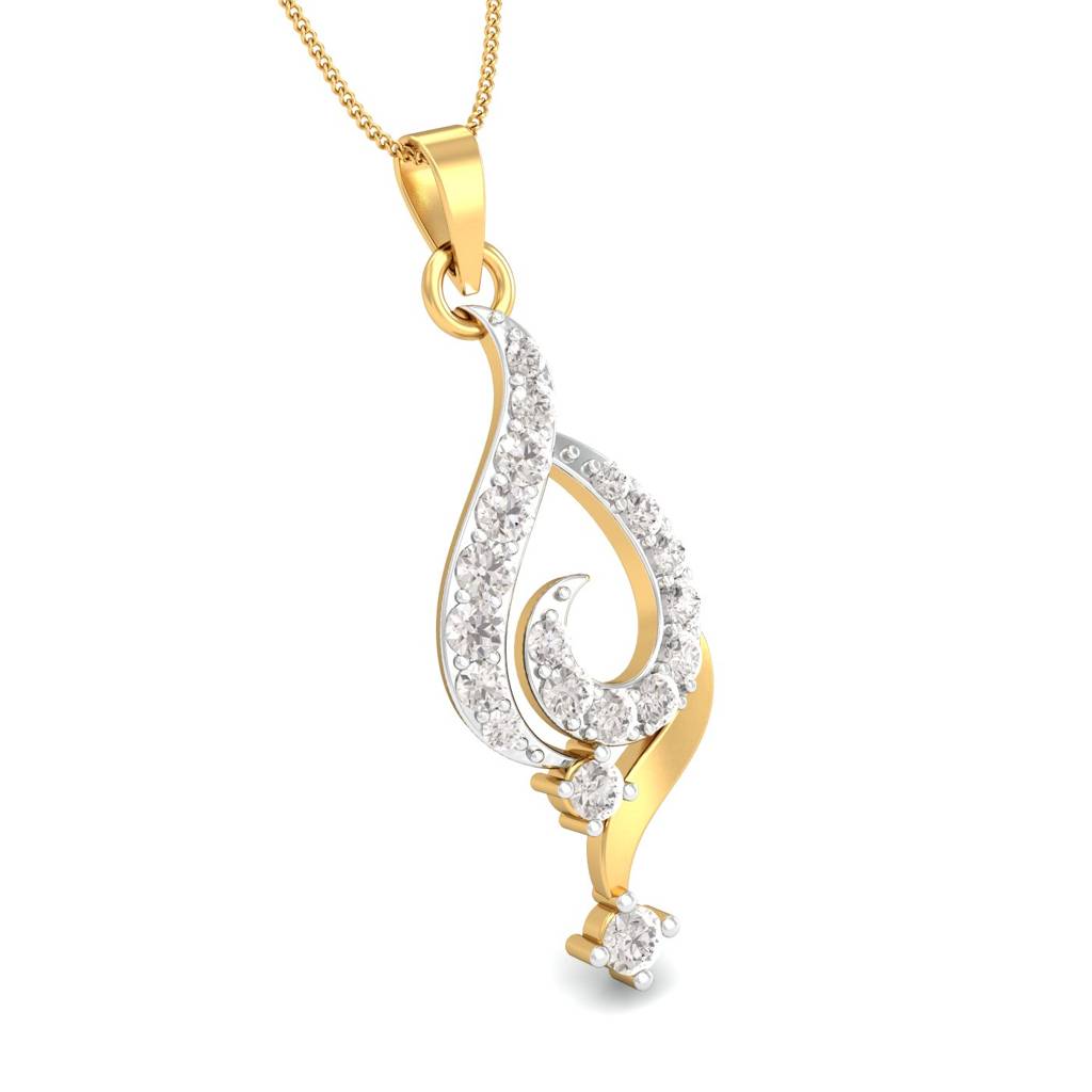 KuberBox 18K Yellow Gold Contemporary Crafted Pendant