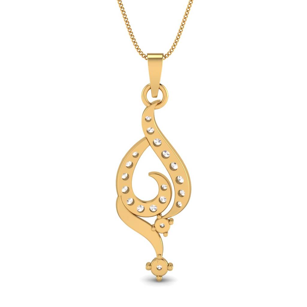 KuberBox 18K Yellow Gold Contemporary Crafted Pendant