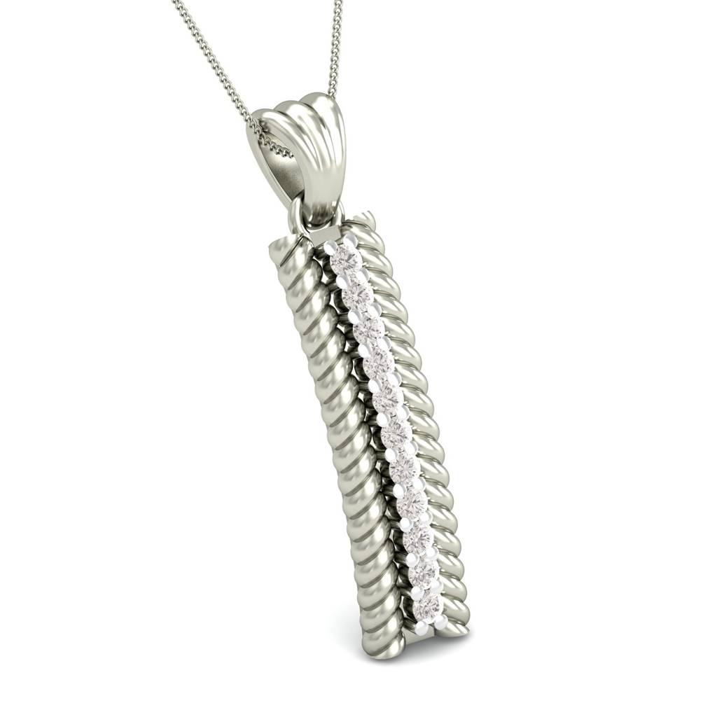 KuberBox 18K White Gold The Star Line Up Pendant