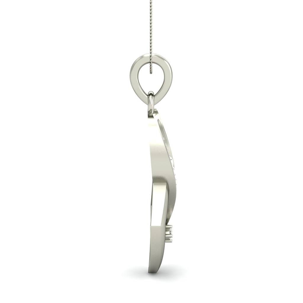 KuberBox 18K White Gold Sharp Featured Pendant