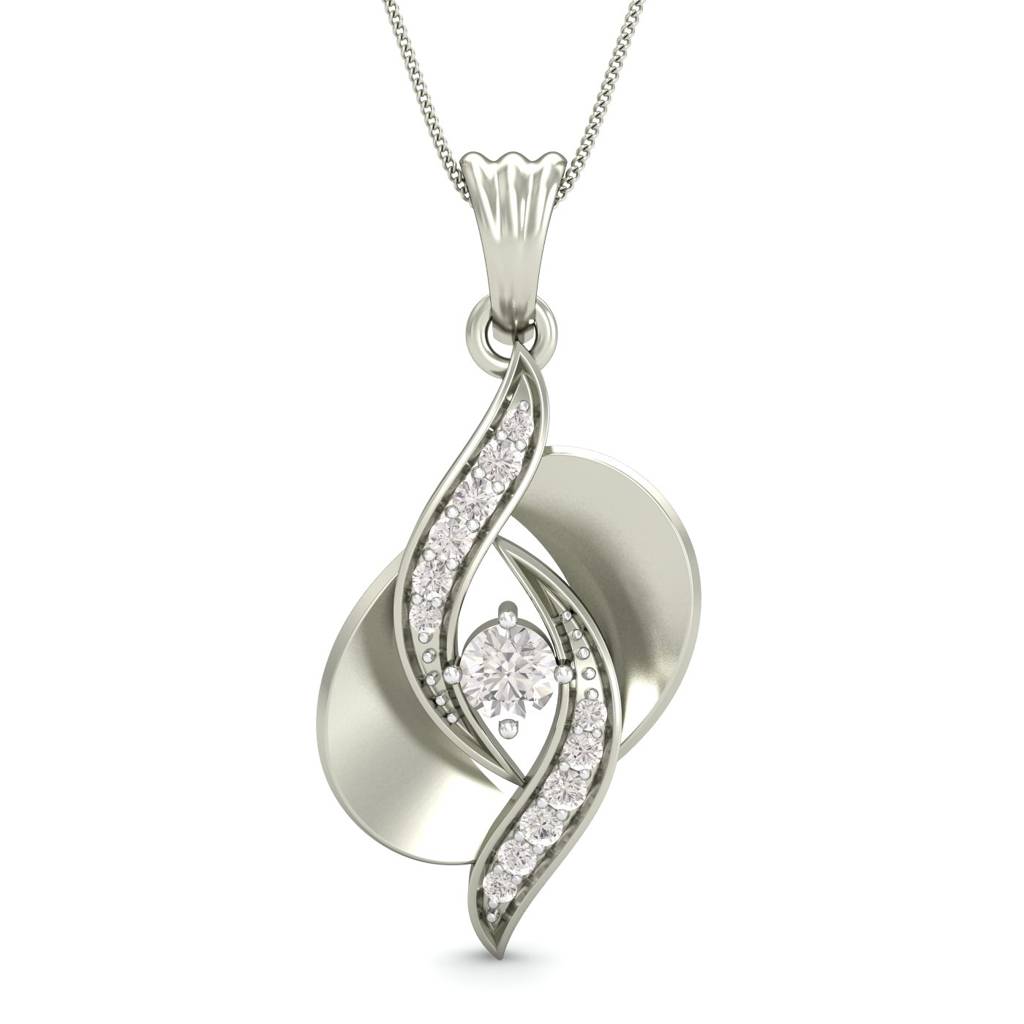 KuberBox 18K White Gold Milky Way Pendant