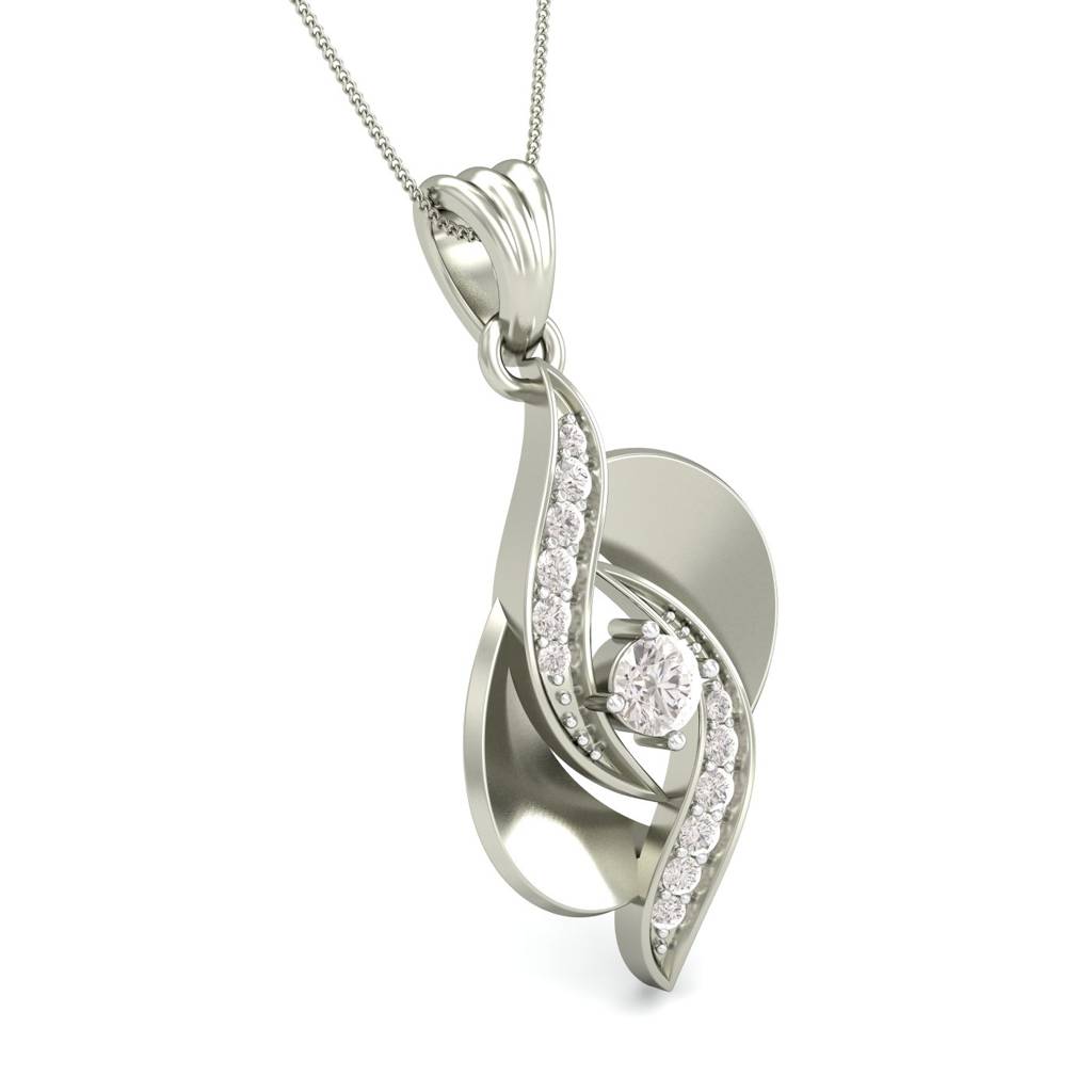 KuberBox 18K White Gold Milky Way Pendant