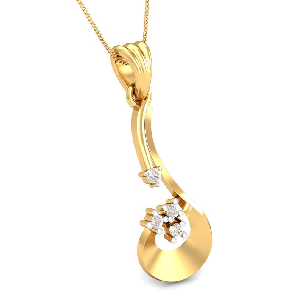 KuberBox 18K Yellow Gold Grace Personified Pendant