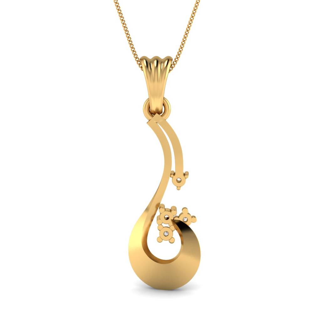 KuberBox 18K Yellow Gold Grace Personified Pendant