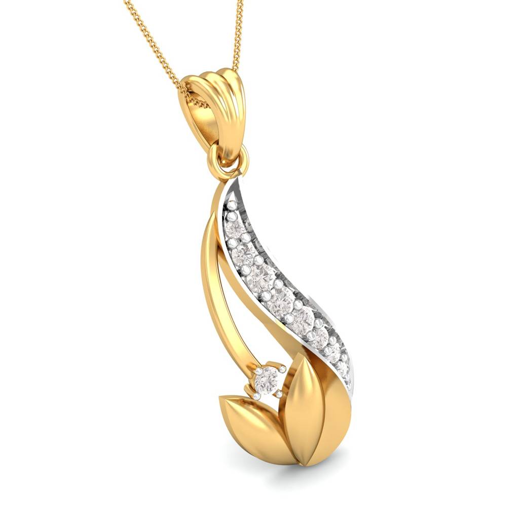 KuberBox 18K Yellow Gold Royal Swan Pendant