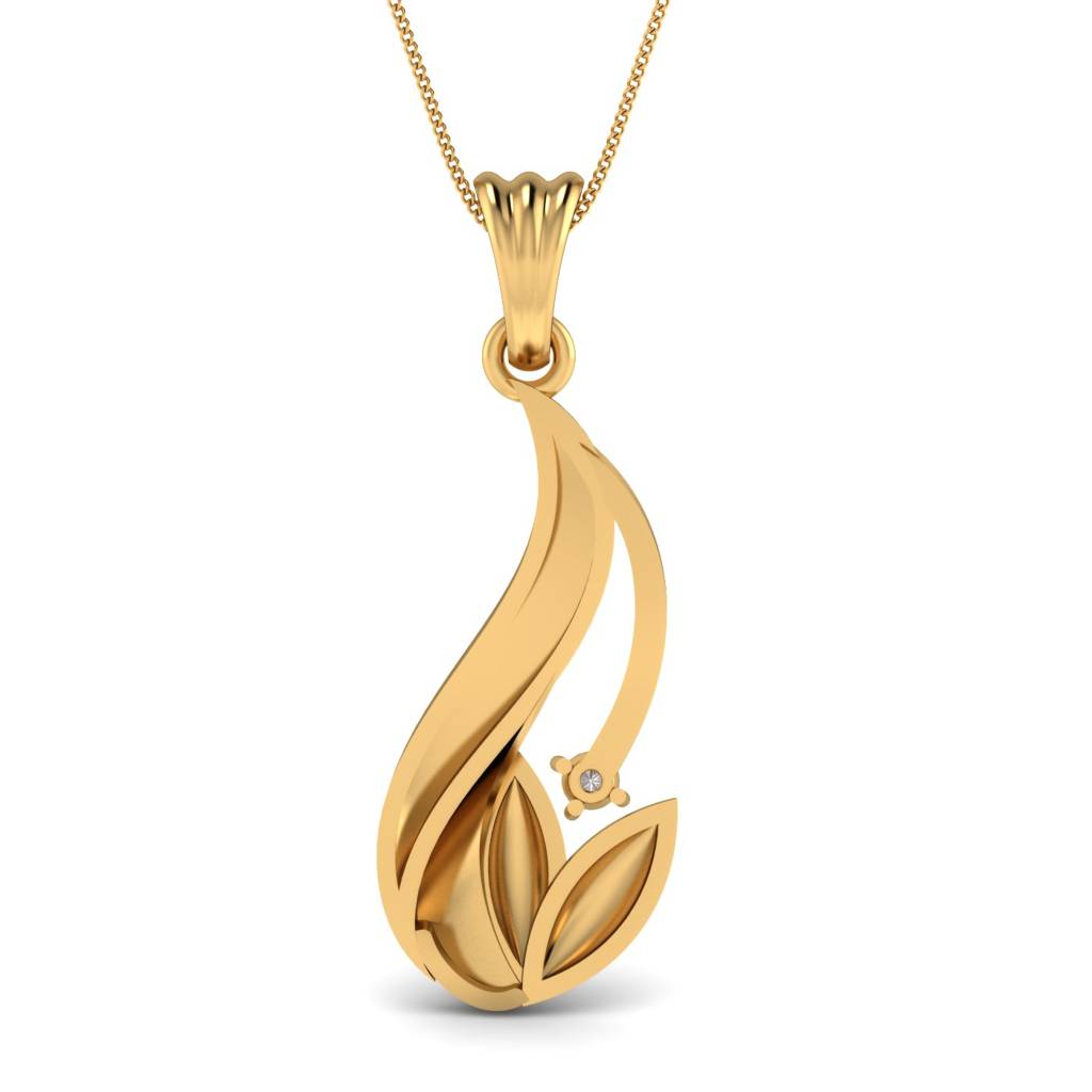 KuberBox 18K Yellow Gold Royal Swan Pendant