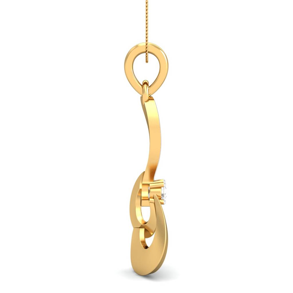 KuberBox 18K Yellow Gold Twisted Simplicity Pendant